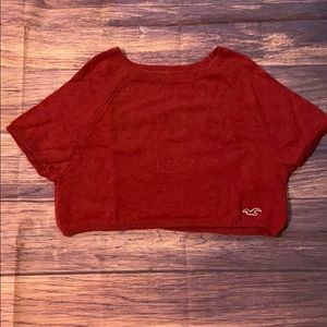 HOLLISTER red knit crop top size OS